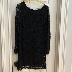 Black lace shift dress size small